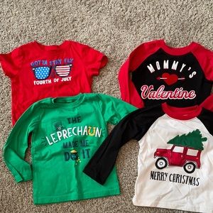 Various holiday shirts